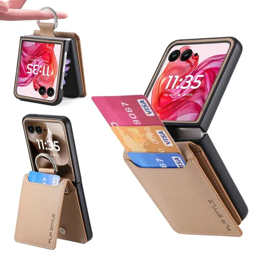 CARD Kryt s priehradkami pre karty Motorola Razr 60 Ultra béžový