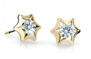 Cutie Jewellery Zlaté detské náušnice C2159-30-X-1 biela