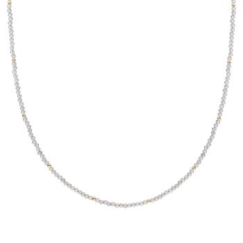 Sparkling Jewels Korálkový náhrdelník s labradoritom NLK04G-G18