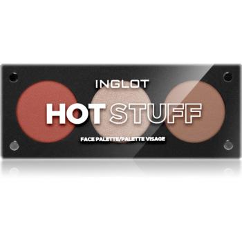 Inglot Face Palette rozjasňovač, bronzer a lícenka odtieň HOT STUFF 7 g