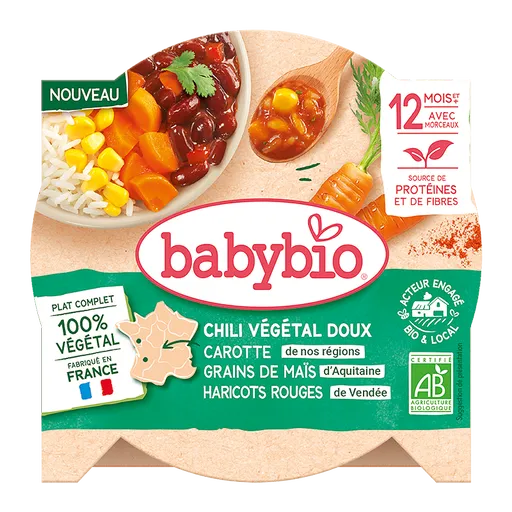 BABYBIO Zeleninové chilli con carne s červenými fazuľami BIO 230 g