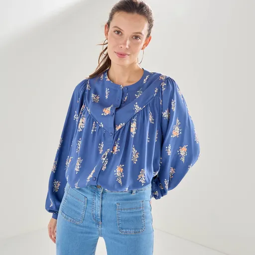 Blúzka so širokými rukávmi a_x000D_
		potlačou