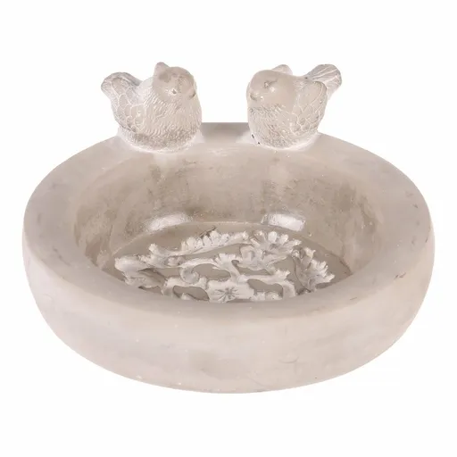 Betónové napájadlo pre vtáčiky Kruh, sivá, 25 x 22 x 12 cm