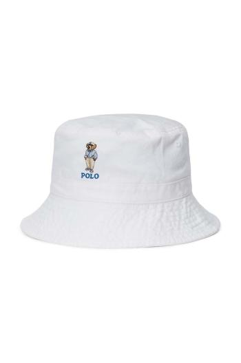 Detský bavlnený klobúk Polo Ralph Lauren biela farba, bavlnený, 323945504001