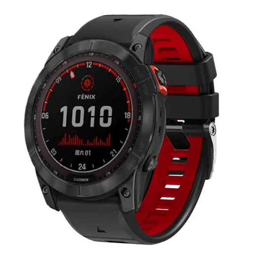 SPORTY QUICK FIT Vymeniteľný silikónový remienok Garmin - šírka 22mm BLACK-RED