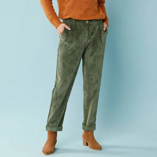 7/8 menčestrové chino nohavice pre nižšiu postavu