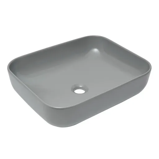 Umývadlo na dosku SAT Infinitio 50x39 cm šedá mat bez prepadu SATINF5039LGRM