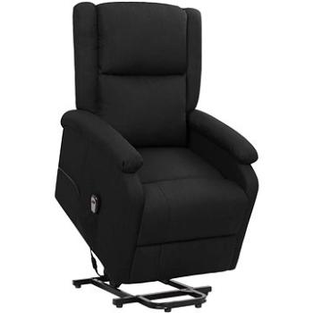 Zdvíhacie polohovacie kreslo čierne textil, 329701