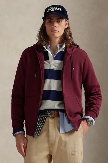 Mikina Polo Ralph Lauren zelená farba, s kapucňou, jednofarebná, 710881517