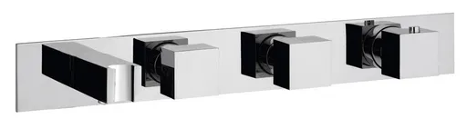 SAPHO - Podomietková termost. sprch./vaňová batéria s držiakom ručnej sprchy, 2 výstupy, hranatý,chróm MB453