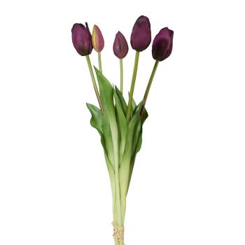 Umelý zväzok Tulipánov fialová, 48 cm