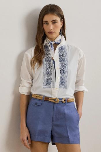 Bavlnená košeľa Lauren Ralph Lauren biela farba, regular, s klasickým golierom, 200970815