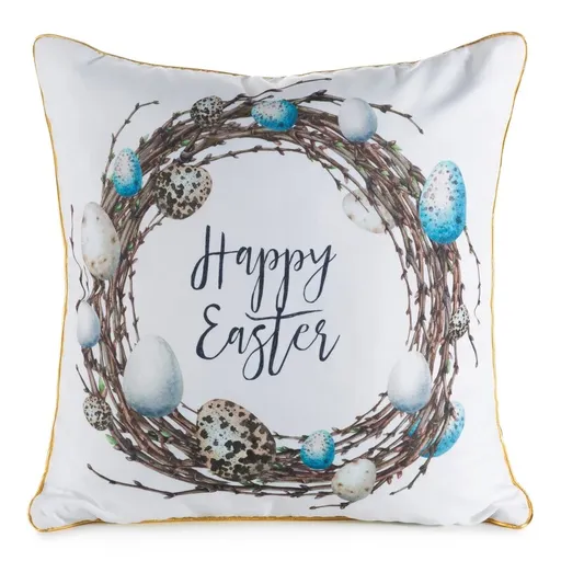 ArtFir Veľkonočná obliečka na vankúš EASTER 51 | biela/hnedá 45 x 45 cm