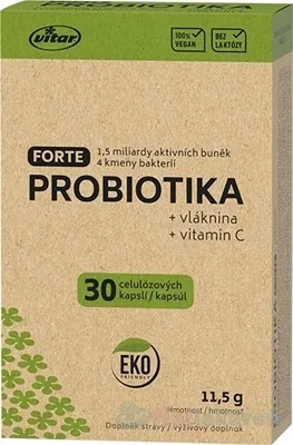 Vitar Laktobacily Forte + vláknina + vitamín C 30 kapsúl