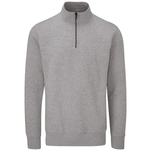 Mantis Mikina s krátkym zipsom - Šedý melír | M