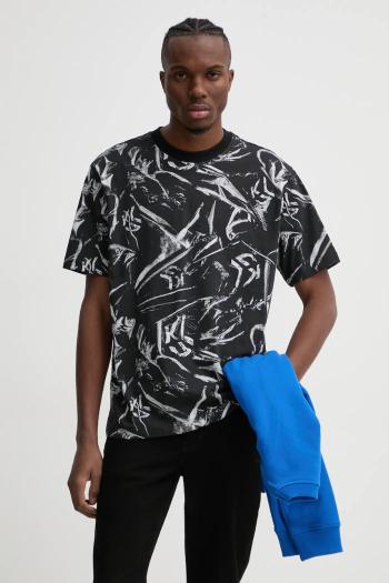 Bavlnené tričko Karl Lagerfeld Jeans pánske, čierna farba, vzorované, A1M17050