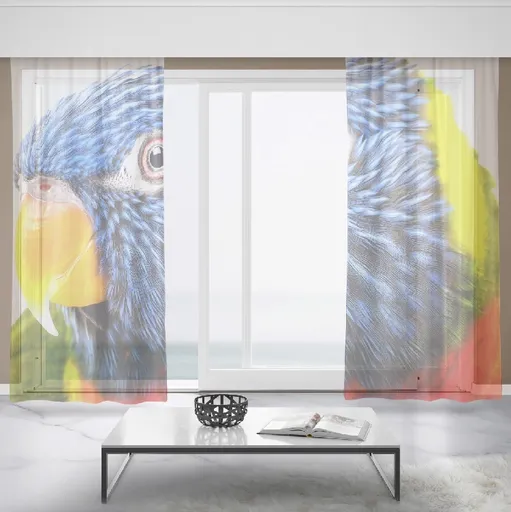 Záclony Farebný papagáj (Rozměr záclony: 150x250)