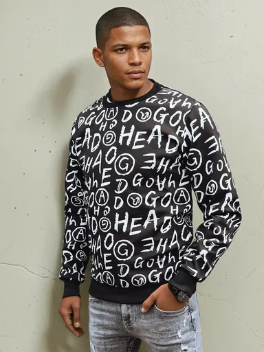 Pánska mikina bez kapucne, čierna Dstreet BX5742