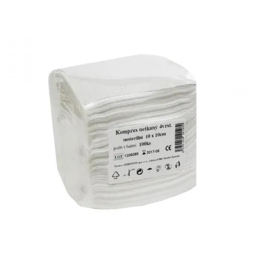 STERIWUND Kompres netkaná textília nesterilná 10 x 10 cm 100 kusov