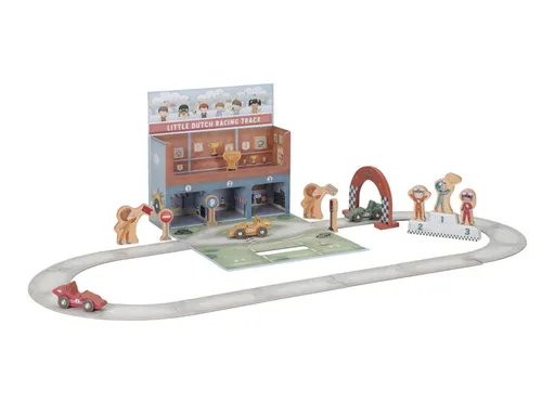 LITTLE DUTCH Dráha pretekárska s doplnkami v kufríku