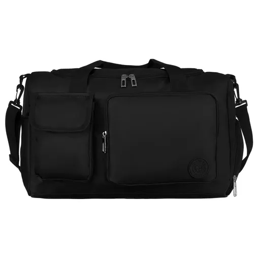 Čierna športová cestovná taška s priehradkou na obuv a ramenným popruhom - Peterson