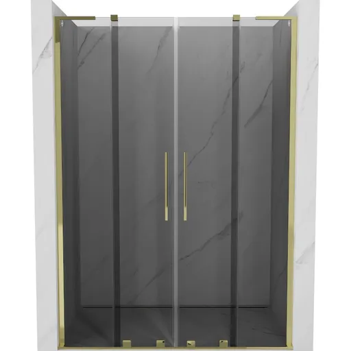 MEXEN/S - Velar L Duo posuvné sprchové dvere 140, grafit, zlatá 871-140-003-42-50