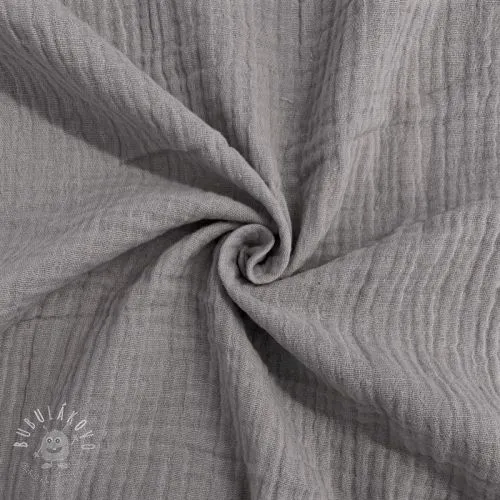 Dvojitá gázovina/mušelín grey ORGANIC