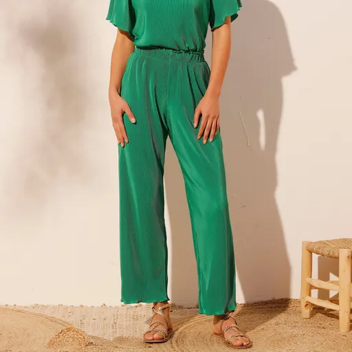 Široké plisované nohavice