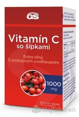 GS Vitamín C 1000mg so šípkami 100+20 tabliet