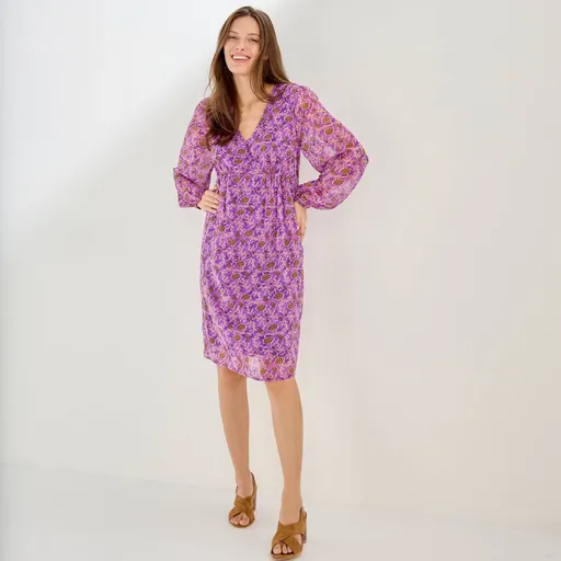 Krátke voálové šaty s potlačou