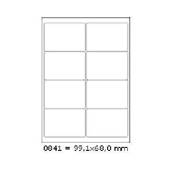 Samolepiace etikety 99 x 68 mm, 8 etikiet, A4, 100 listov
