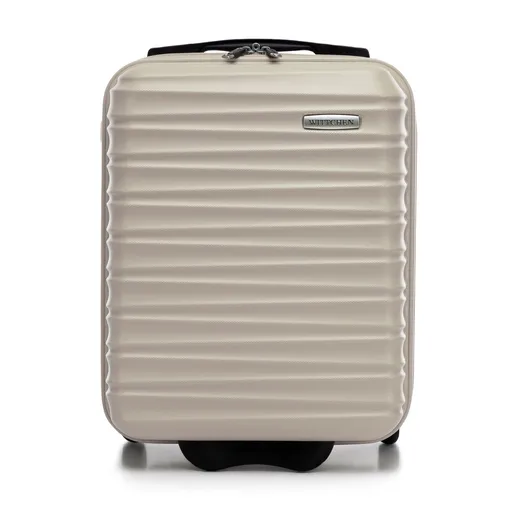 Kabínový kufor ABS s rebrovaním, béžový 56-3A-315-86
