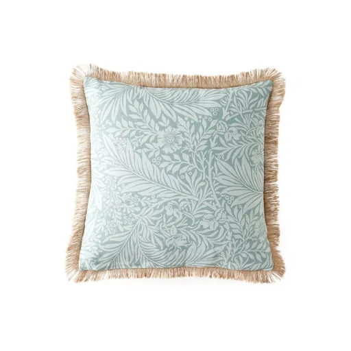 Súprava 2 obliečok na vankúšik s potlačou listov a jutovými strapcami, štvorcový alebo obdĺžnikový rozmer