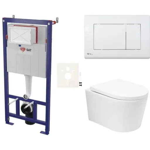 Závesný wc set SAT BREVIS do ľahkých stien / predstenová vírové splachování SIKOSSBRTOR20KECO