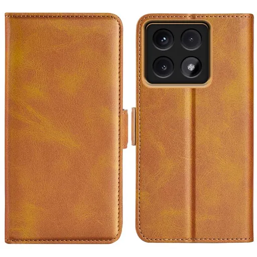 SIDE Peňaženkové puzdro pre Xiaomi 14T Pro svetlohnedé