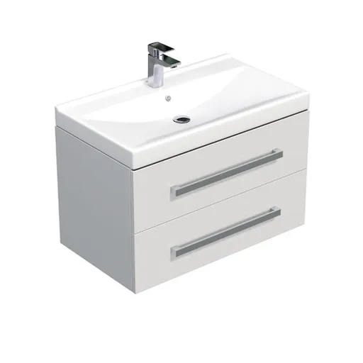 Kúpeľňová skrinka s umývadlom SAT Cube Way 80x53x46 cm biely lesk CUBE46802BIVER