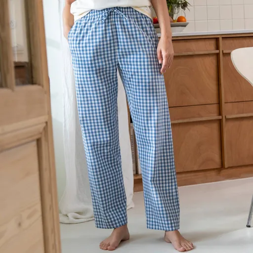Široké kockované pyžamové nohavice