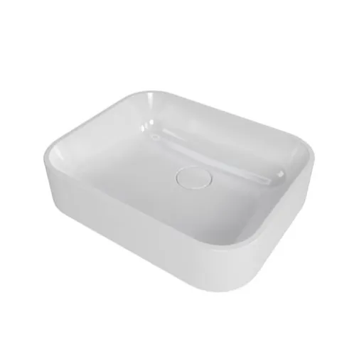 Umývadlo na dosku SAT Aula 50x40 cm bez otvoru pre batériu, bez prepadu SATAU5040