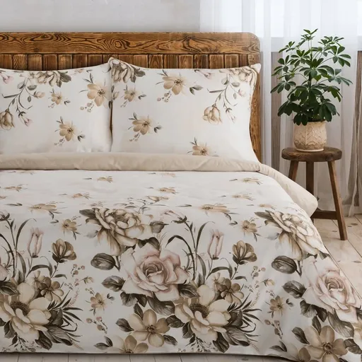 ArtFir Obliečky na jednolôžko SPRING 41 | krémová/béžová 140 x 200 cm