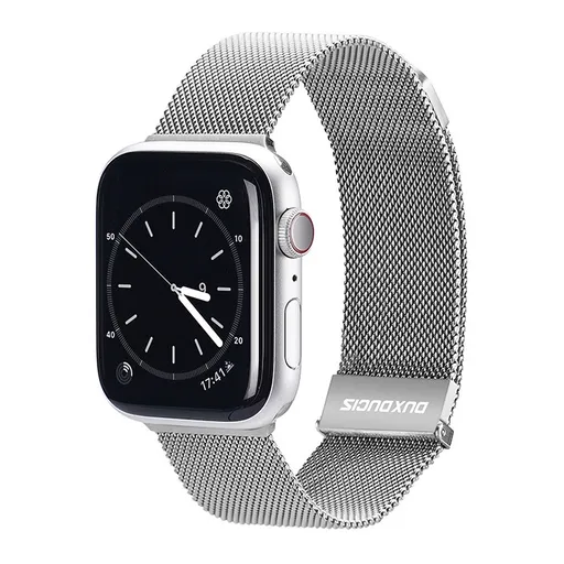 DUX MILANESE Kovový remienok pre Apple Watch SE / SE 2022 / SE 2023 / SE 2025 (44mm) strieborný