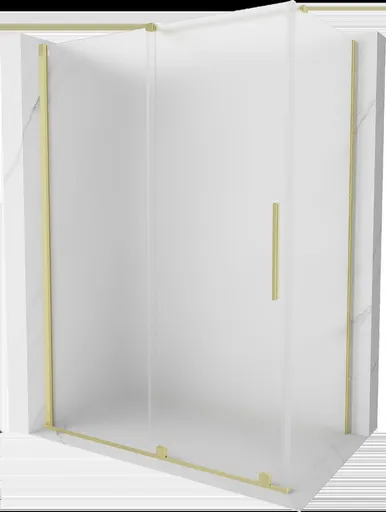 MEXEN/S - Velár sprchovací kút, posuvné dvere 160 x 85, dekor, zlato kartáčovaná 871-160-085-31-55