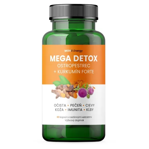 MOVIT ENERGY Mega detox Pestrec a Kurkumín forte 60 kapsúl