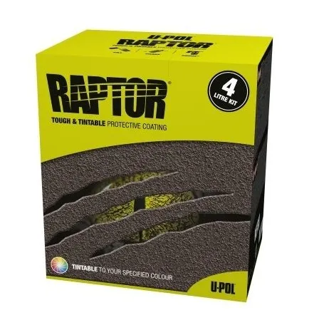 VÝPREDAJ RAPTOR -  farebný tvrdý ochranný náter  - SET ral 1004 - zlatožltá 1,05 l