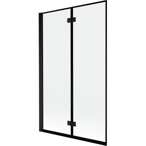 MEXEN - MIST vaňová zástena 110x150 cm 6mm 2-s, čierna, okraj, ľavá 8A9-110-002-70-70-L