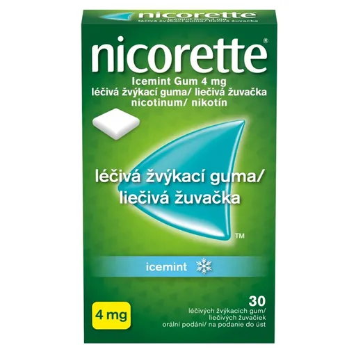 NICORETTE Icemint Gum 4 mg liečivé žuvačky 30 ks