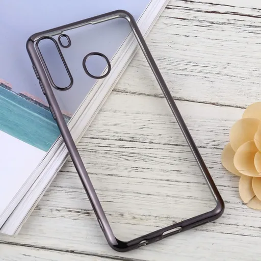 METALLIC Silikónový kryt Samsung Galaxy A21 čierny