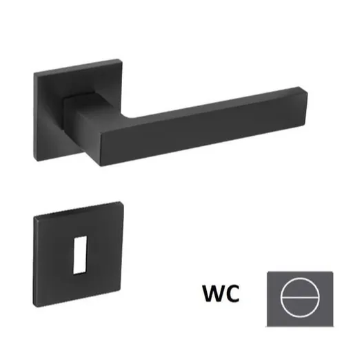 Kľučka Naturel SQUARE WC gombík (WC) čierna matná SQUAREHR5SBSWC