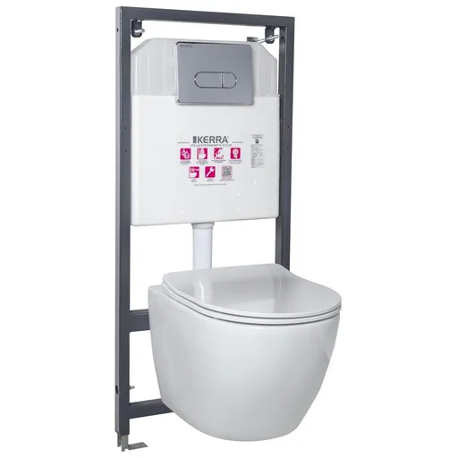 KERRA - Inštalačný set WC Kasos + tlačidlo Pacific (chróm) 5907548118097