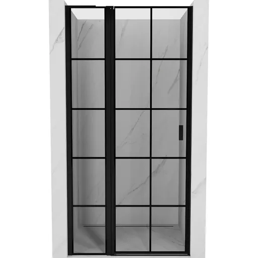 MEXEN/S - Mist L sprchové dvere krídlové ľavé 95, čierna dekor, čierna 8A4L-095-000-70-77-L