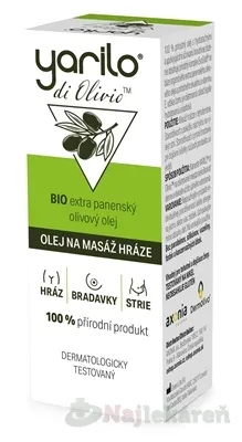 YARILO di Olivio OLEJ NA MASÁŽ HRÁDZE olivový panenský BIO 30ml